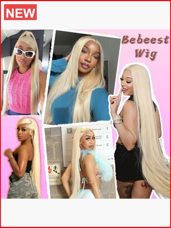 100% Human Hair 13x6 HD Lace Front Wig Pre Plucked Straight 200 Density Glueless
